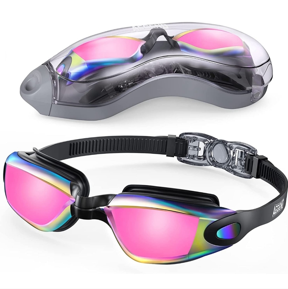 NEW!~ Aegend Swim Goggles, NEW, Adult Size, Bright Fuchsia
